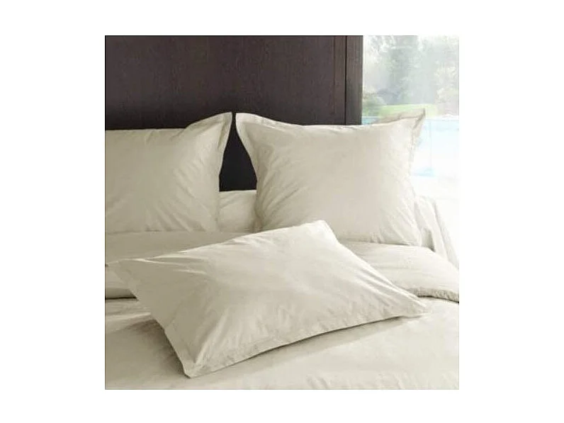 Taie d'oreiller en percale de coton - Manoir - 50 x 70 cm - Ivoire
