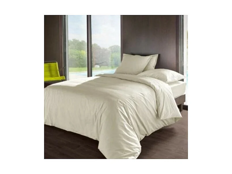 Taie d'oreiller en percale de coton - Manoir - 50 x 70 cm - Ivoire