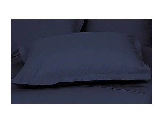 Taie d'oreiller en percale de coton - Manoir - 50 x 70 cm - Bleu marine