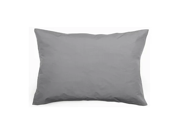 Taie d'oreiller en percale de coton - Manoir - 50 x 70 cm - Gris