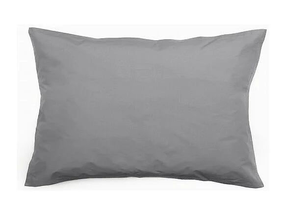 Taie d'oreiller en percale de coton - Manoir - 50 x 70 cm - Gris
