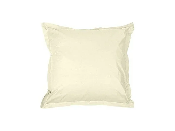 Taie d'oreiller en percale de coton - Blanc ivoire - 65 x 65 cm