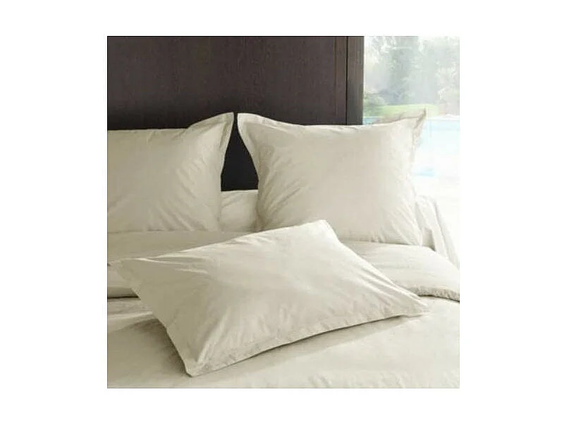 Taie d'oreiller en percale de coton - Blanc ivoire - 65 x 65 cm