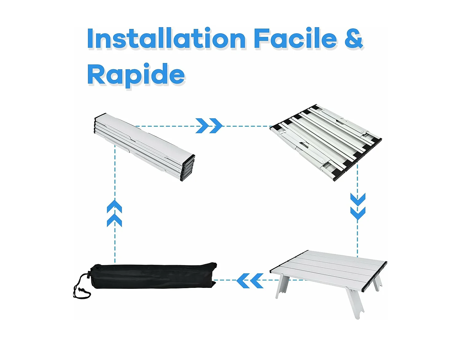 Lot de 2 Chaises de Plage Pliante avec Table Enroulable en Aluminium, Fauteuil de Jardin Inclinables à 5 Positions Charge Max 136 KG (Jaune+Bleu)