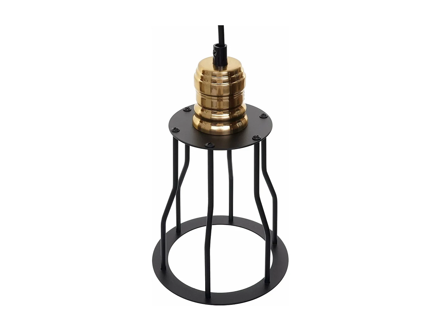 Suspension lampe suspendue lustre hauteur réglable en métal style industriel noir 7x abat-jour cage 04_0004043
