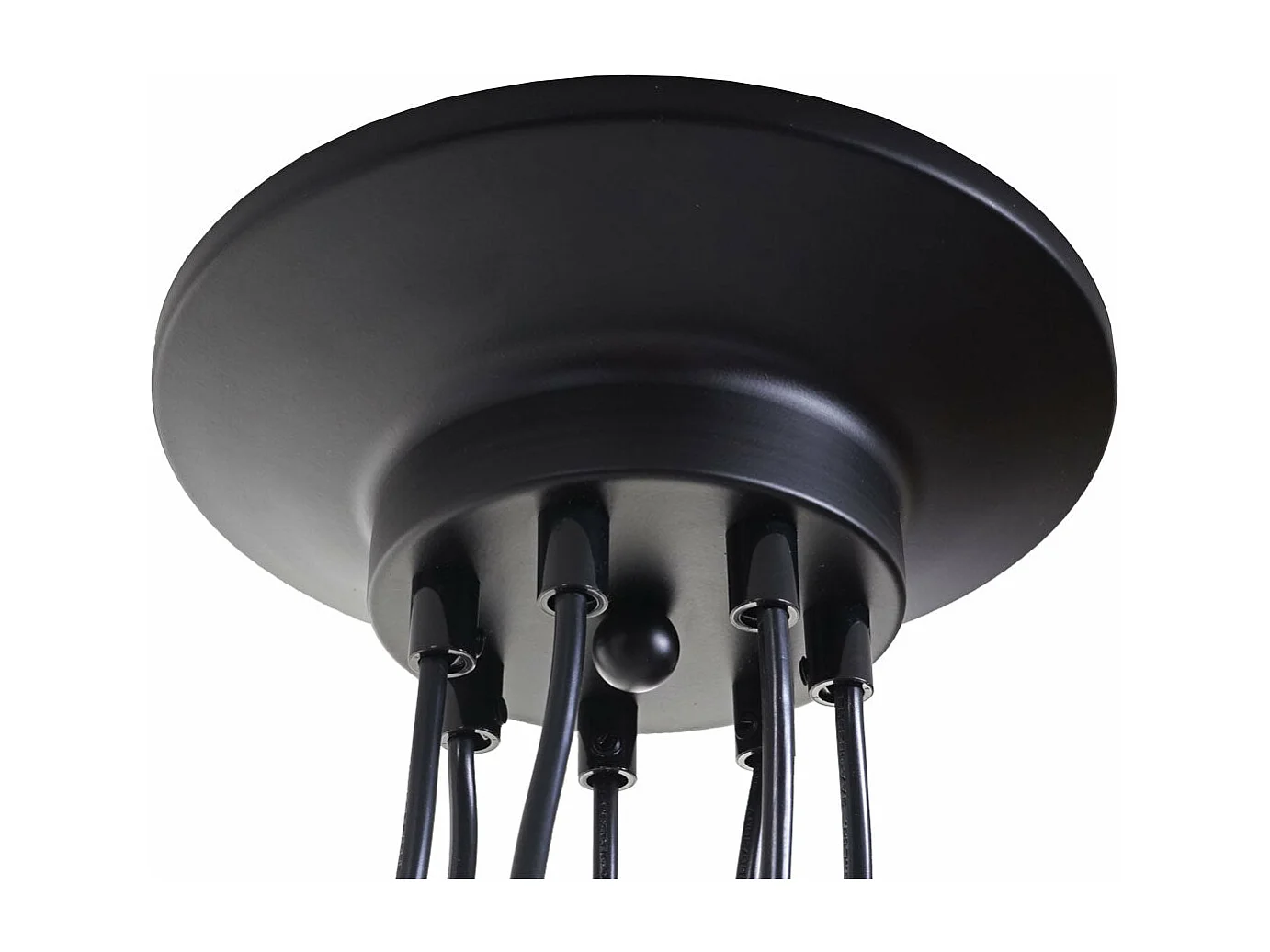 Suspension lampe suspendue lustre hauteur réglable en métal style industriel noir 7x abat-jour cage 04_0004043