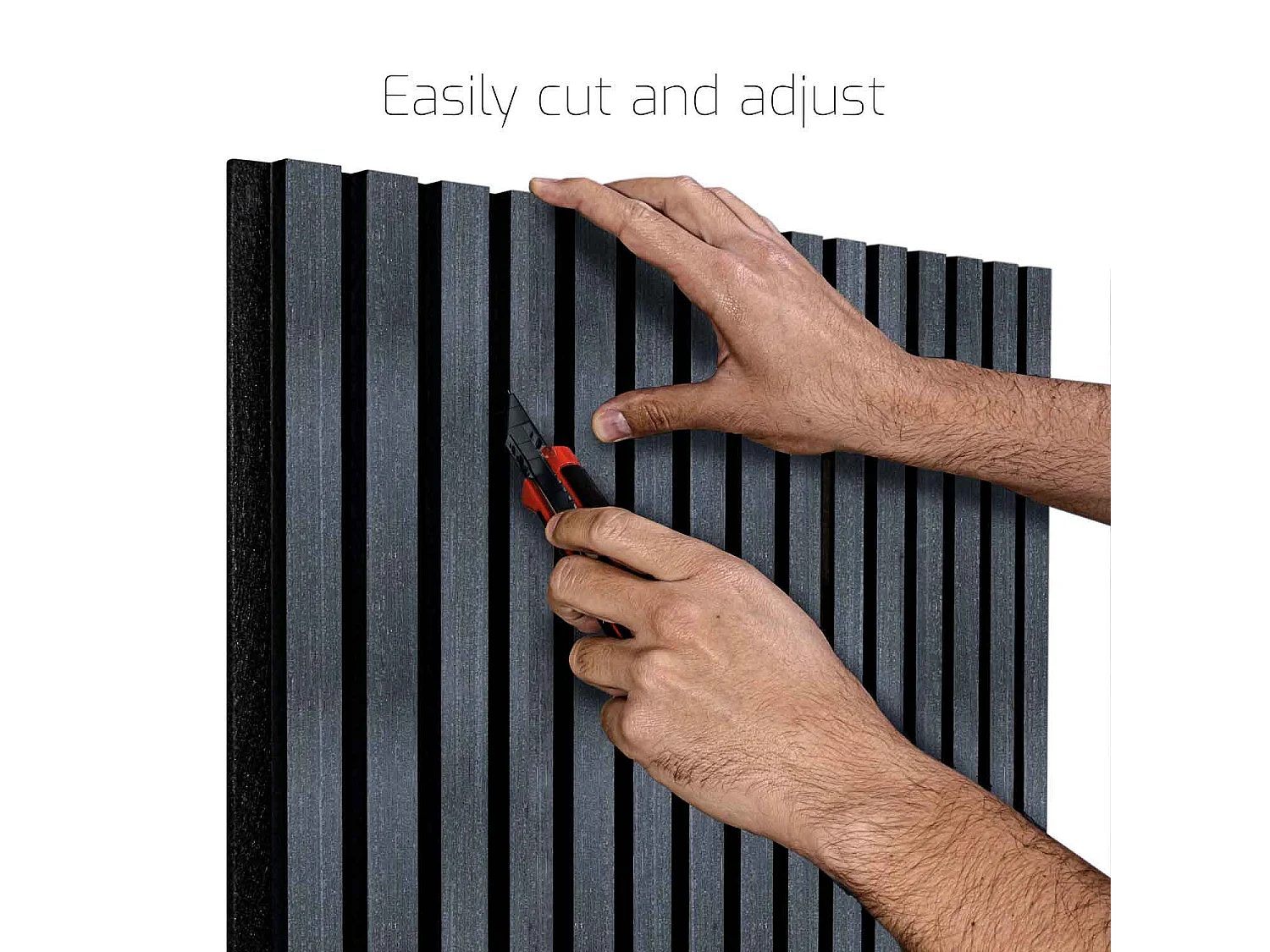 Mozart - Lot de 2 panneaux acoustiques à lattes en bois 235x60 cm, noir