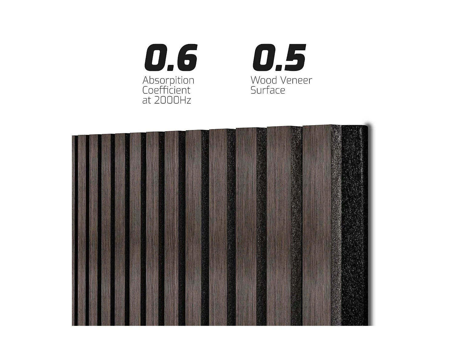 Mozart - Juego de 2 paneles decorativos para pared de listones 235x60 cm, marrón oscura