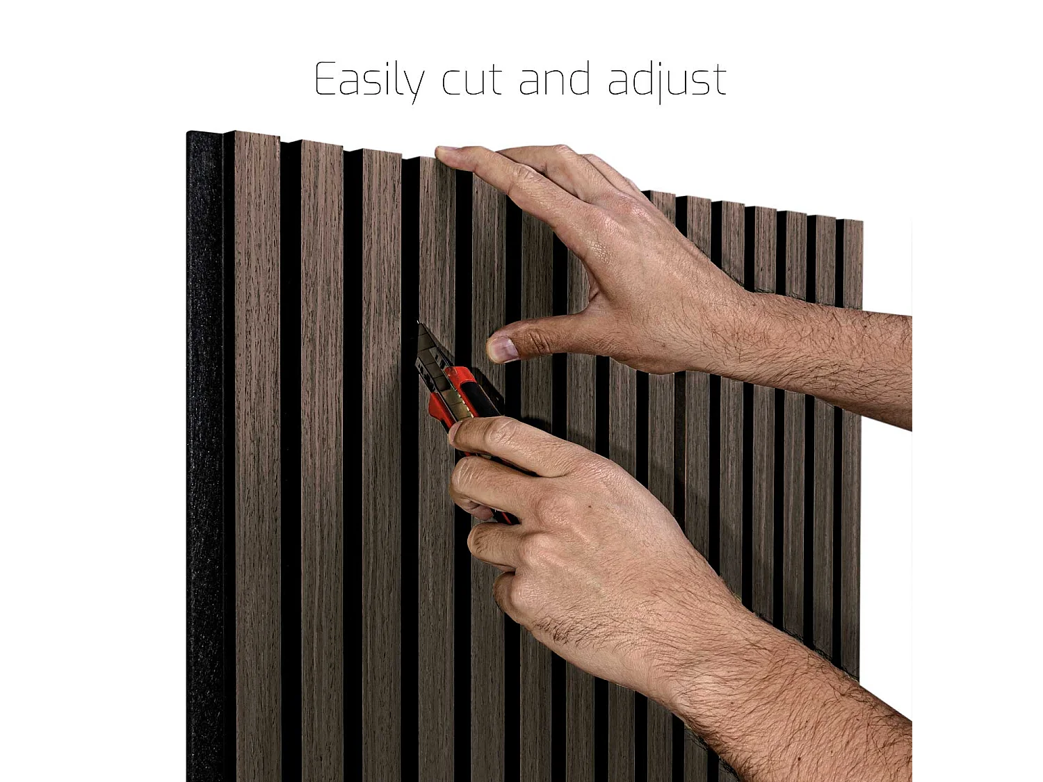 Mozart - Set di 2 pannelli fonoassorbenti decorativi in legno 235x60 cm, marrone scuro