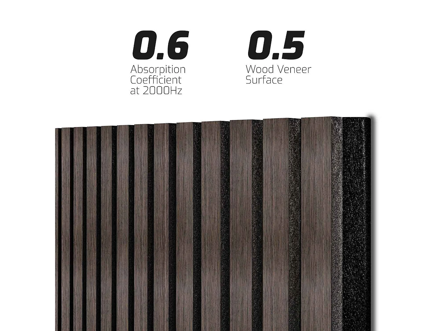 Mozart - Set di 2 pannelli fonoassorbenti decorativi in legno 235x60 cm, marrone scuro