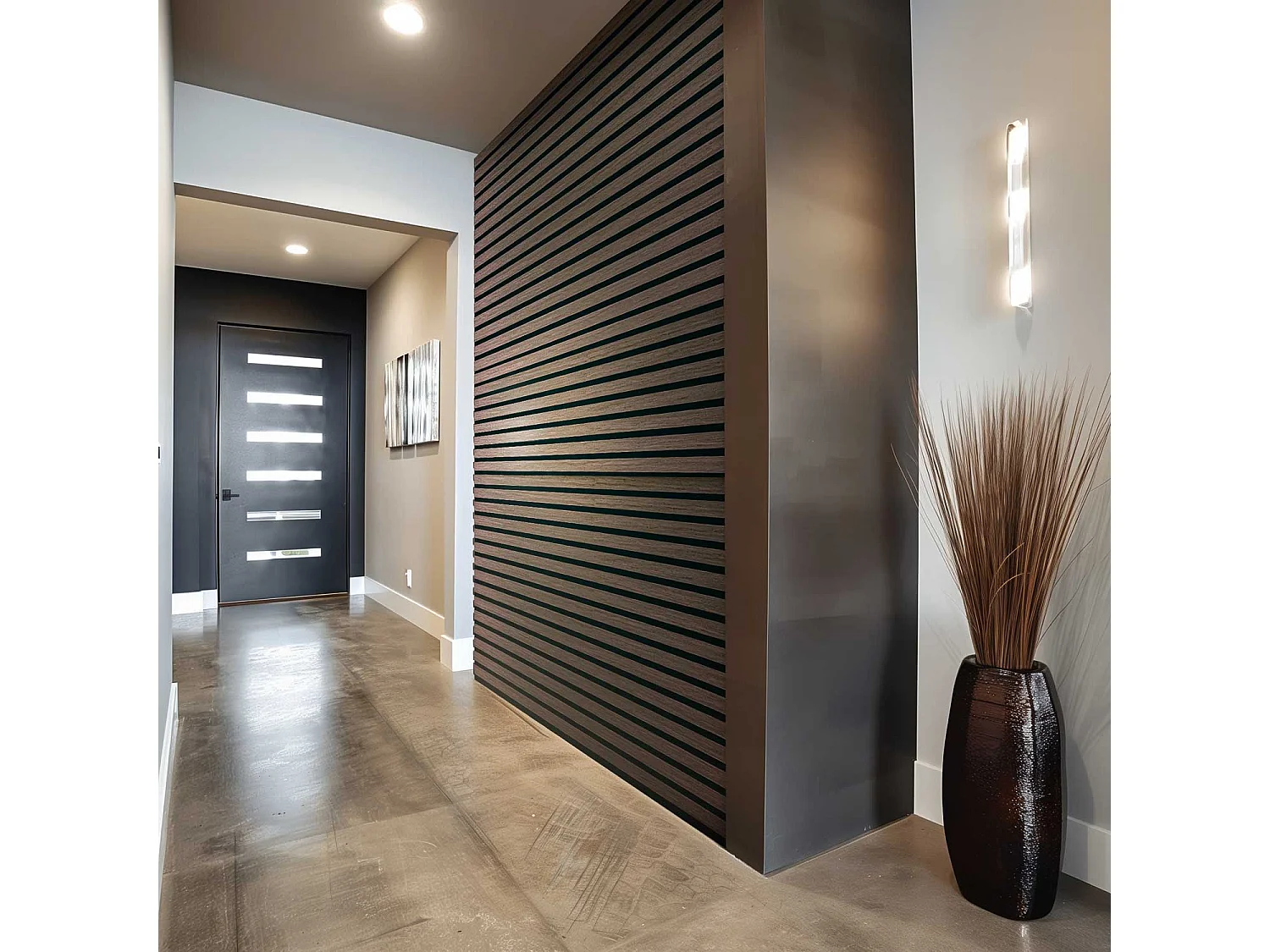 Mozart - Set di 2 pannelli fonoassorbenti decorativi in legno 235x60 cm, marrone scuro