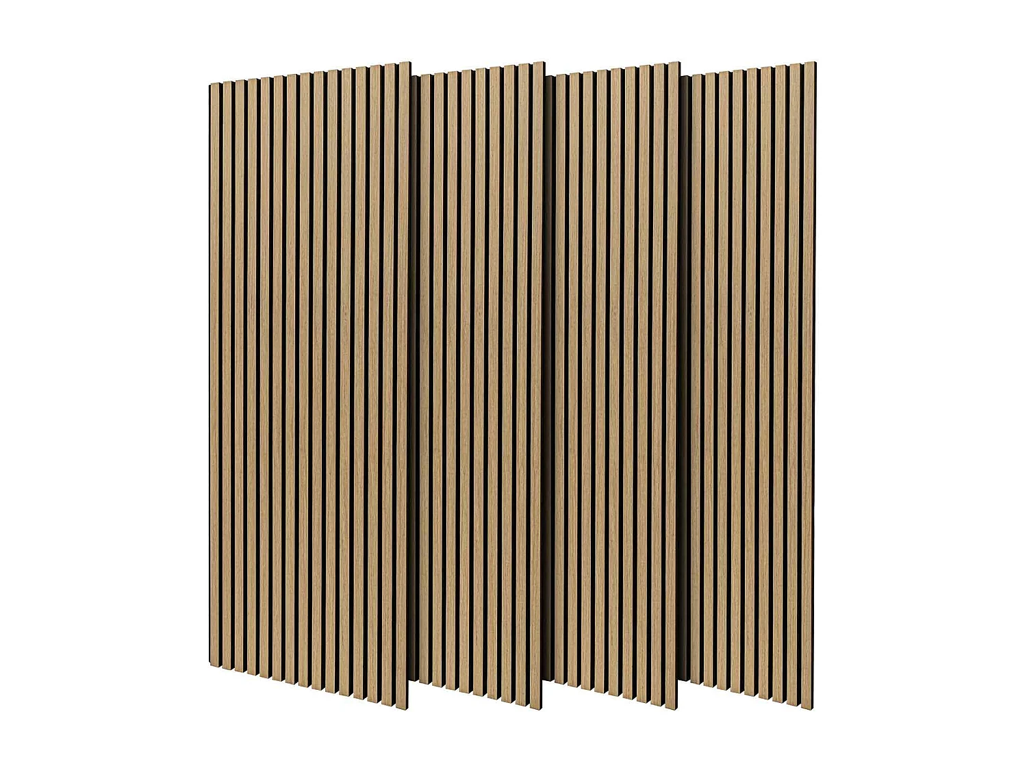 Beethoven - Lot de 4 panneaux acoustiques à lattes en bois 150x60 cm, beige