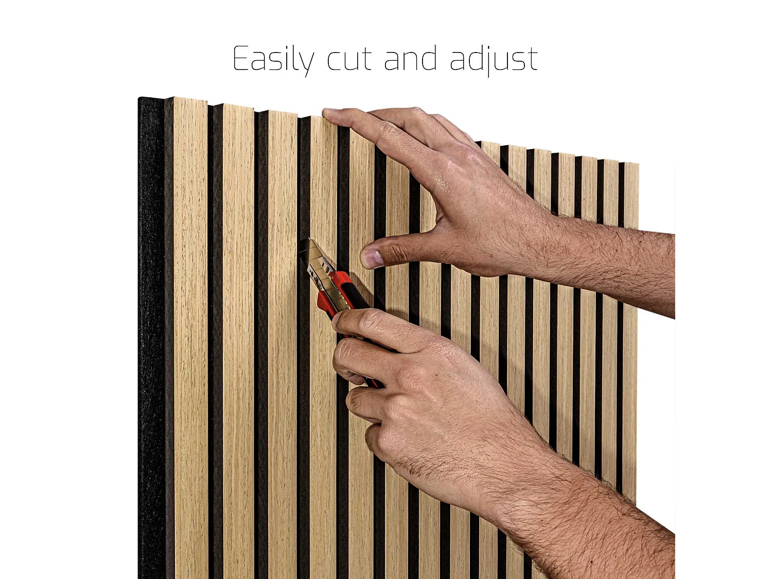 Beethoven - Lot de 4 panneaux acoustiques à lattes en bois 150x60 cm, beige