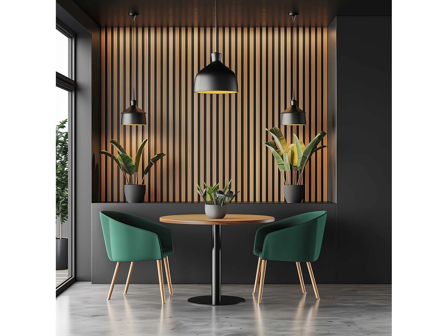 Beethoven - Lot de 4 panneaux acoustiques à lattes en bois 150x60 cm, beige