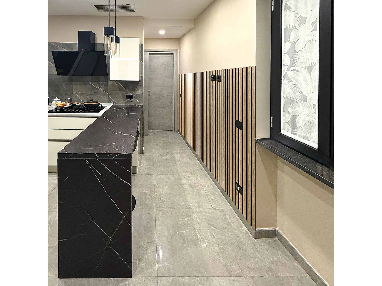 Beethoven - Lot de 4 panneaux acoustiques à lattes en bois 150x60 cm, beige