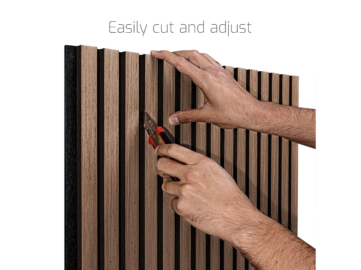 Mozart - Lot de 2 panneaux acoustiques à lattes en bois 235x60 cm, marron clair