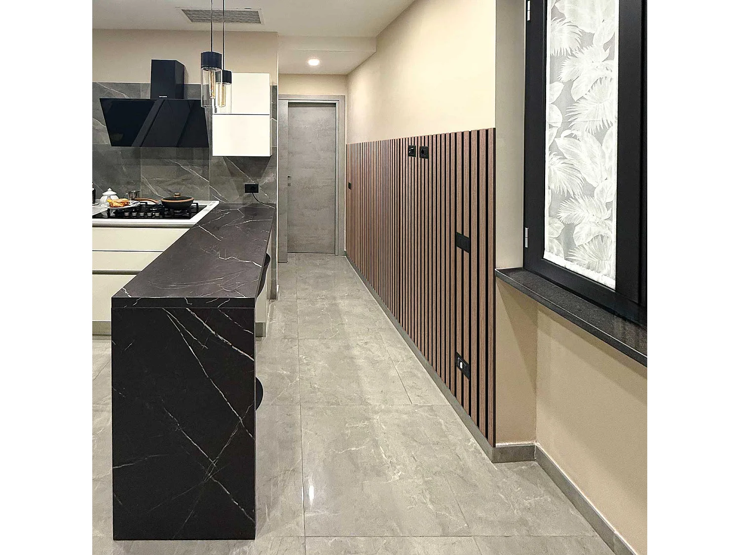 Mozart - Lot de 2 panneaux acoustiques à lattes en bois 235x60 cm, marron clair