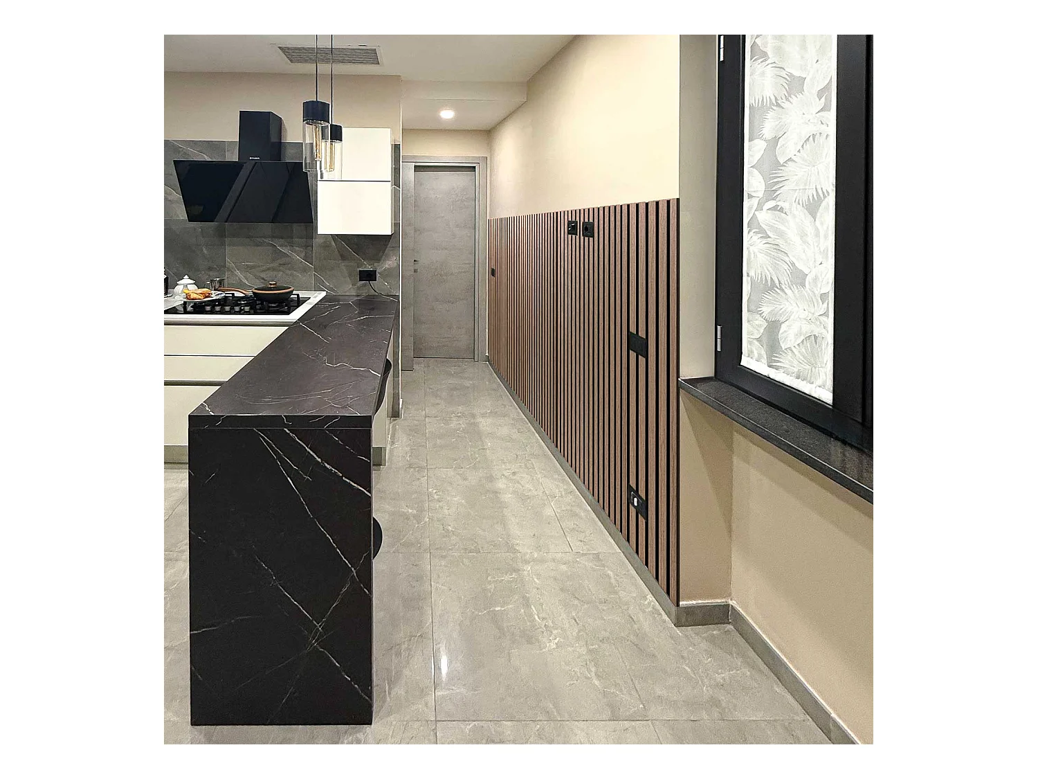 Mozart - Set di 2 pannelli fonoassorbenti decorativi in legno 235x60 cm, marrone chiaro