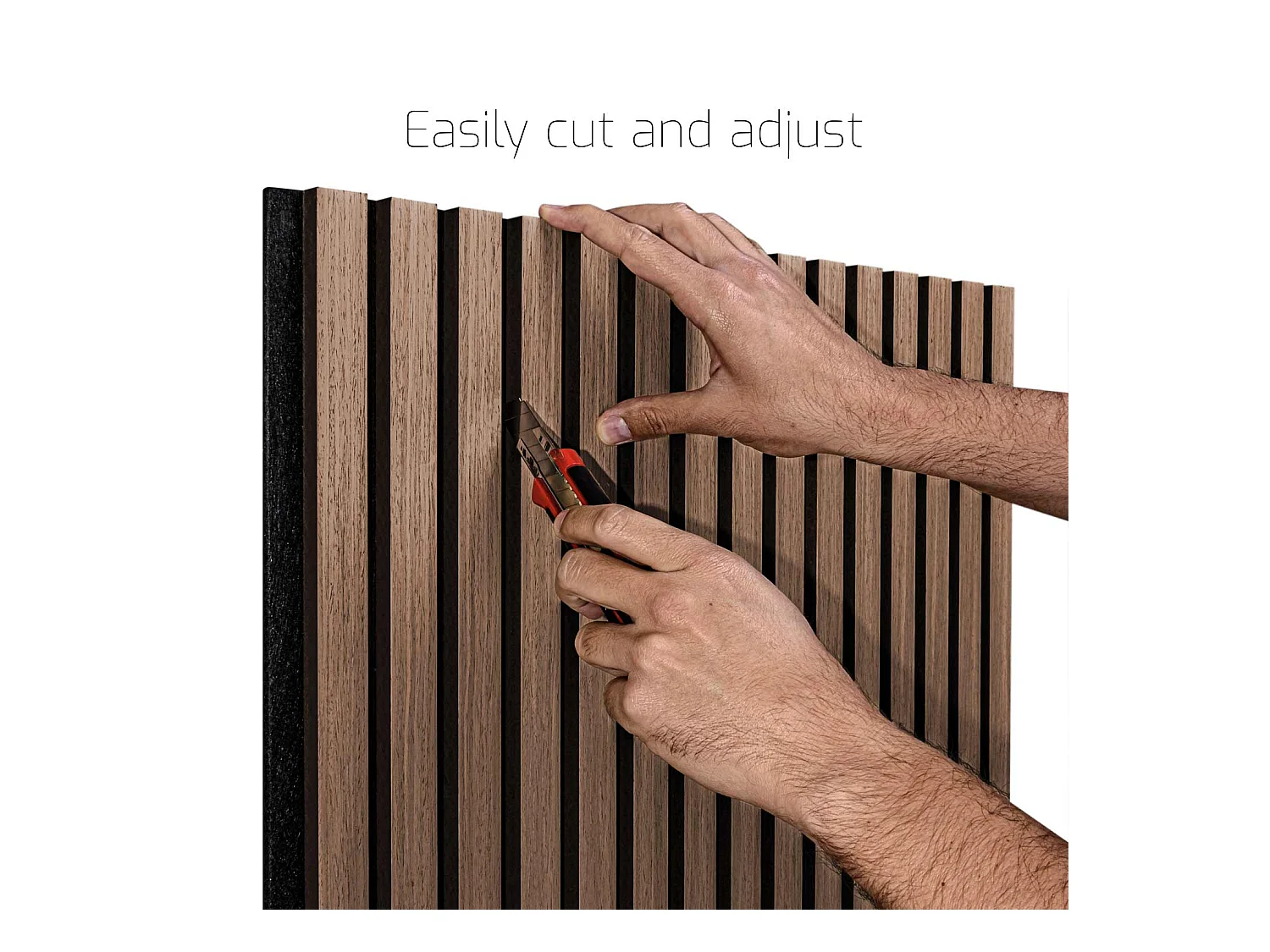 Mozart - Set di 2 pannelli fonoassorbenti decorativi in legno 235x60 cm, marrone chiaro