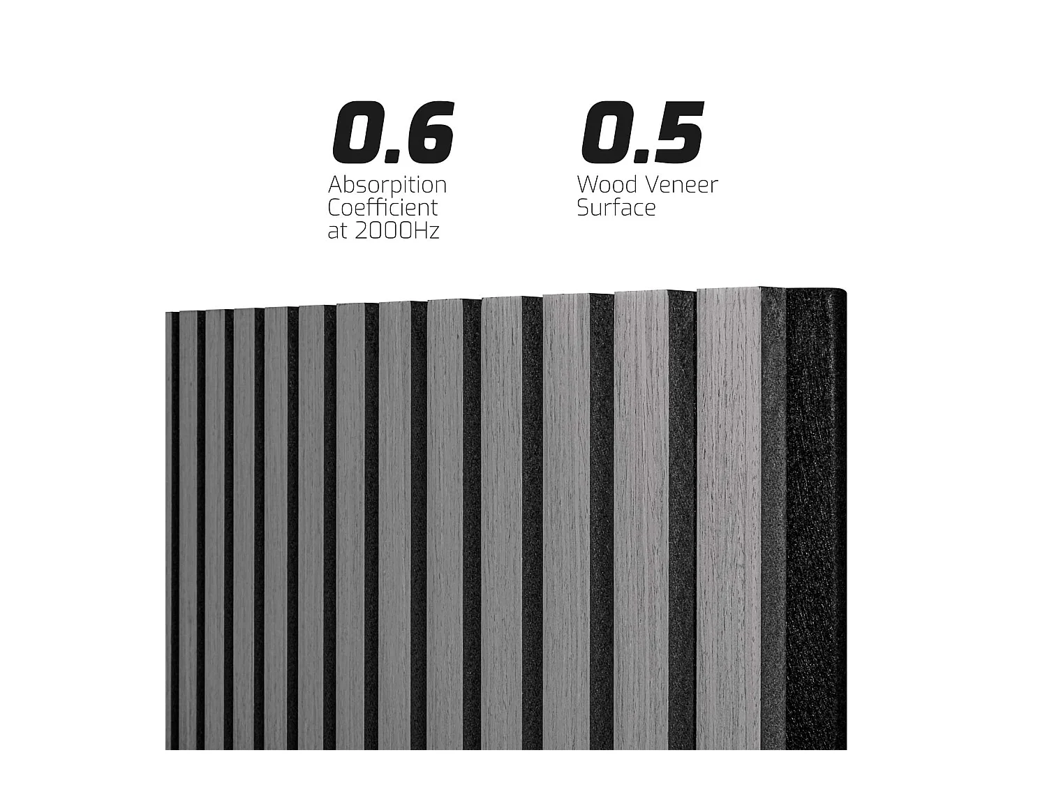 Mozart - Juego de 2 paneles decorativos para pared de listones 235x60 cm, gris