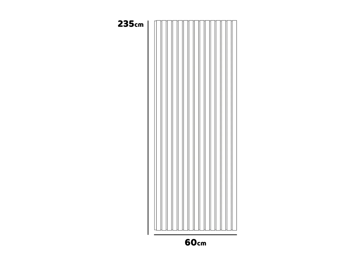 Mozart - Lot de 2 panneaux acoustiques à lattes en bois 235x60 cm, gris