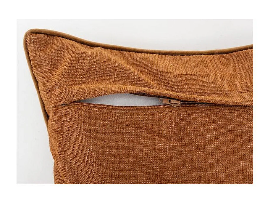 Coussin en coton velours Rouille