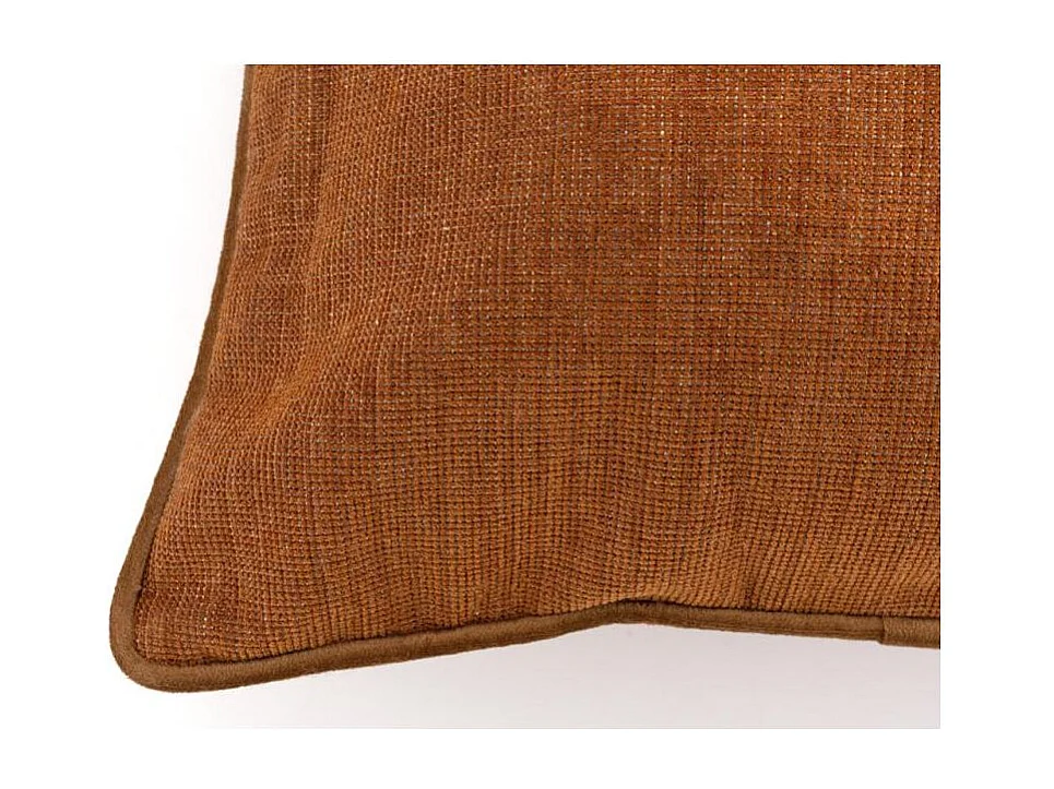 Coussin en coton velours Rouille