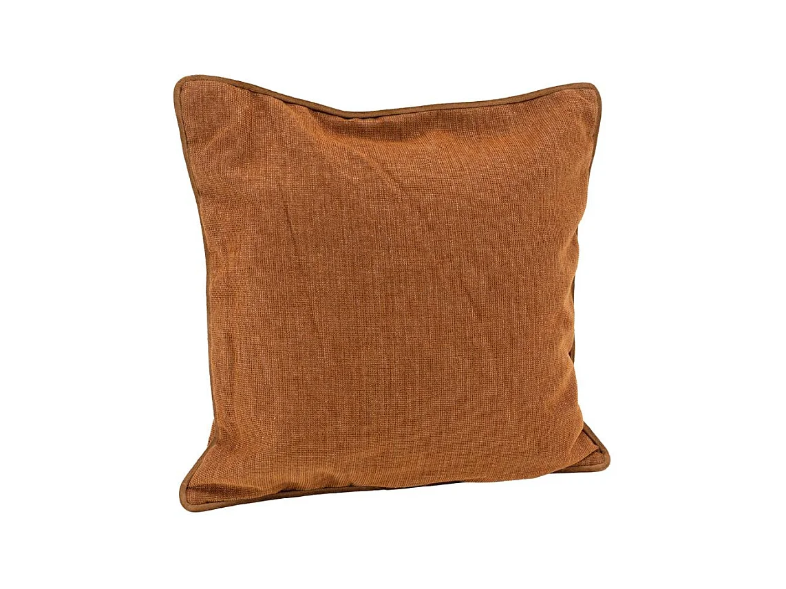 Coussin en coton velours Rouille