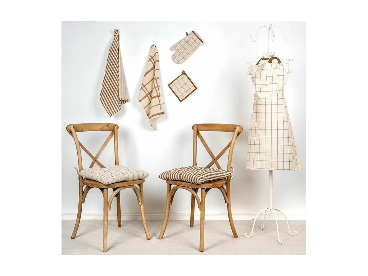 Galette de chaise en coton FLEX Rayures