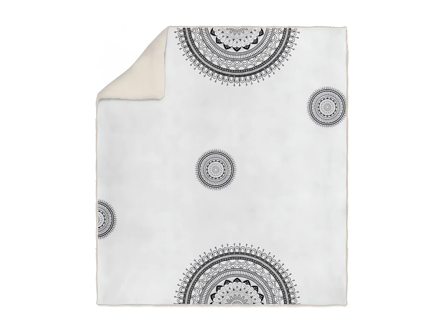 Tartan, Manta de microfibra y sherpa 110x170 cm MANDALA gris