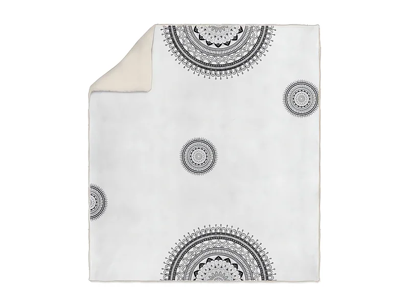 Tartan, Manta de microfibra y sherpa 110x170 cm MANDALA gris