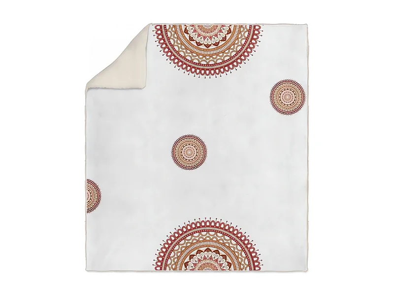 Tartan, Manta de microfibra y sherpa coral MANDALA 110x170 cm