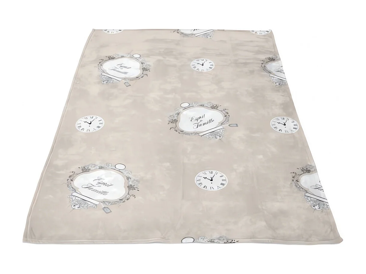 Tartan, Manta de microfibra 110x170 cm FAMILY SPIRIT taupe