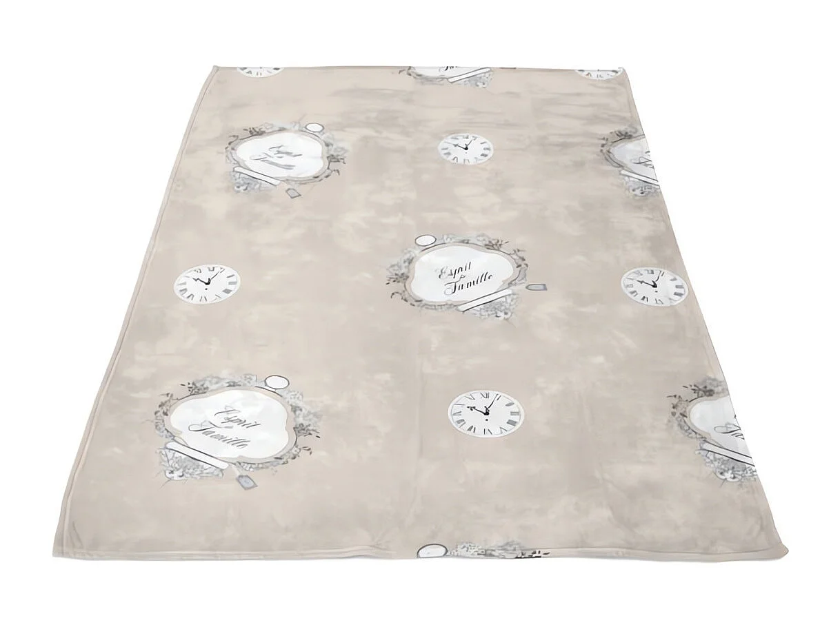 Tartan, Manta de microfibra 110x170 cm FAMILY SPIRIT taupe