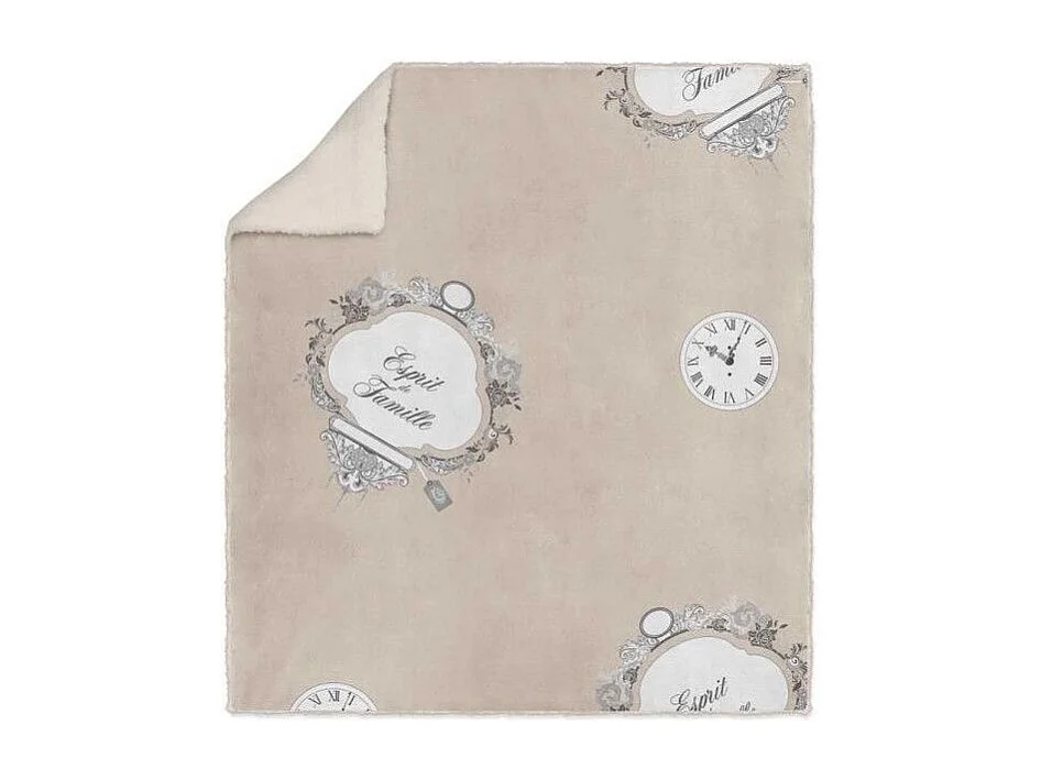 Tartan, Manta de microfibra 110x170 cm FAMILY SPIRIT taupe