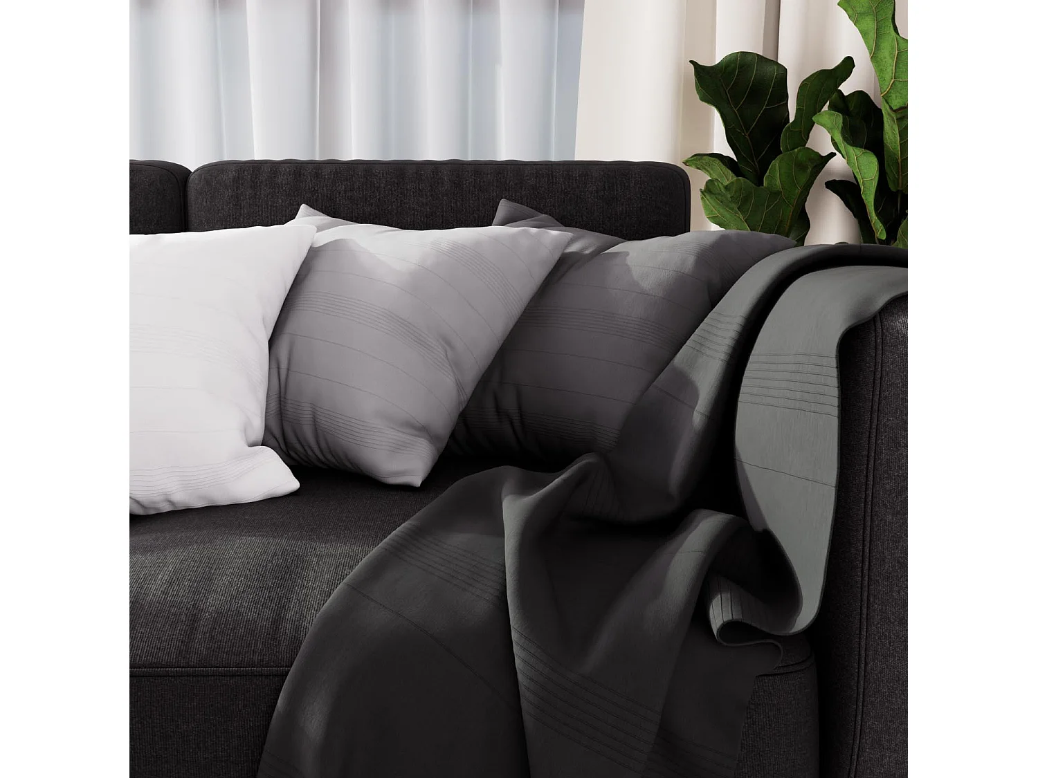 Tartan, Manta 140X200 cm ADELE anthracite