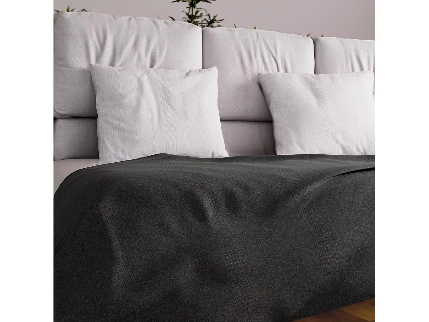 Plaid 140X200 cm ADELE anthracite, par Soleil d'ocre