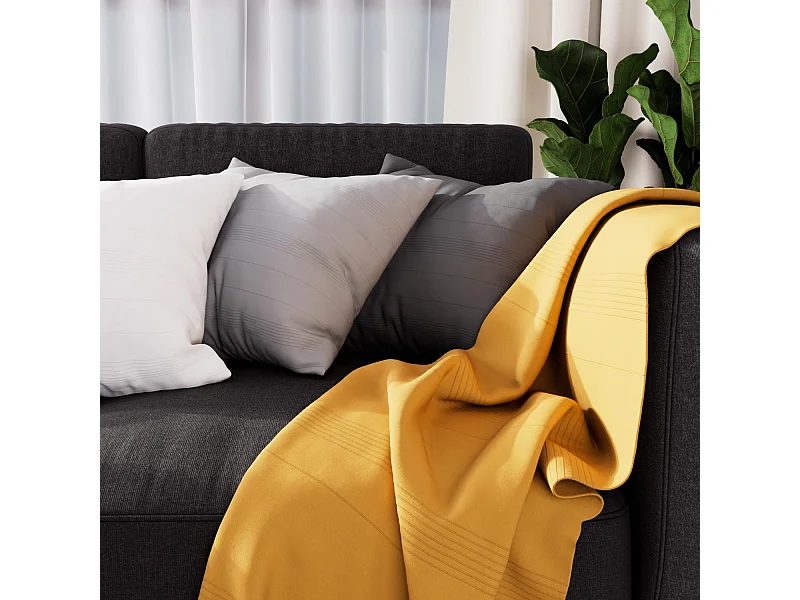 Plaid 140X200 cm ADELE moutarde, par Soleil d'ocre