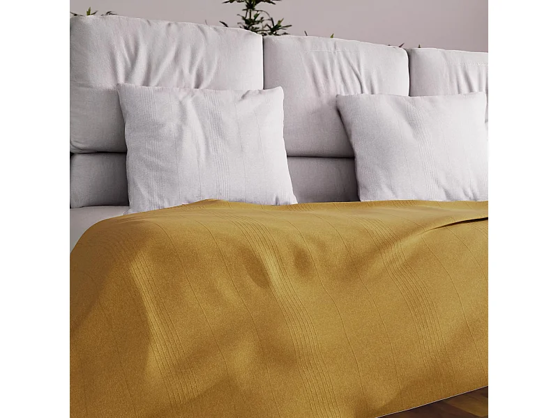 Plaid 140X200 cm ADELE moutarde, par Soleil d'ocre