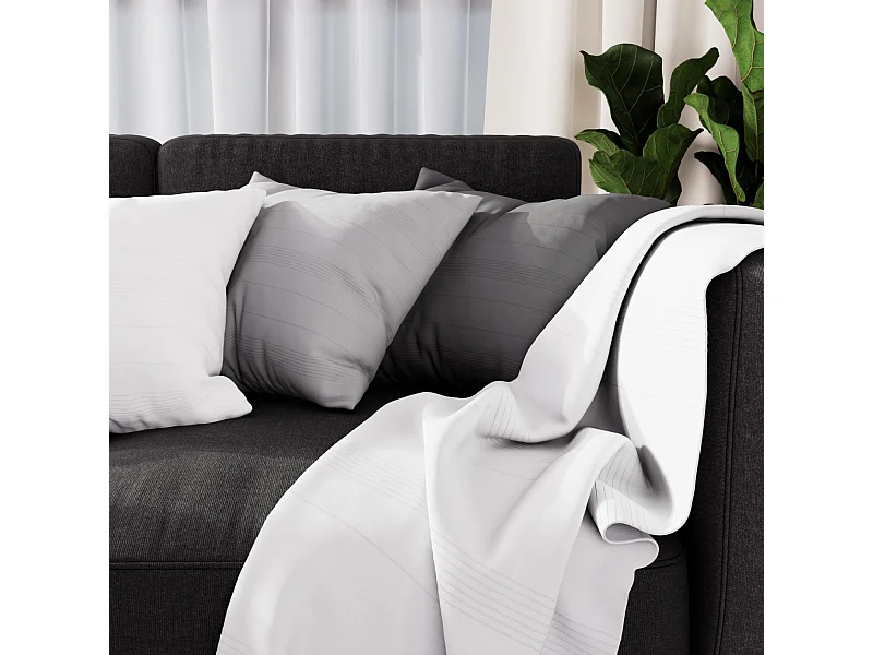 Tartan, Manta 140X200 cm ADELE blanco