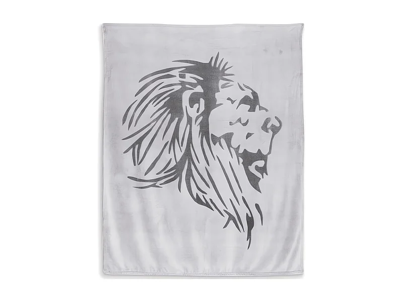 Manta extra suave 130x150 cm LION gris y antracita