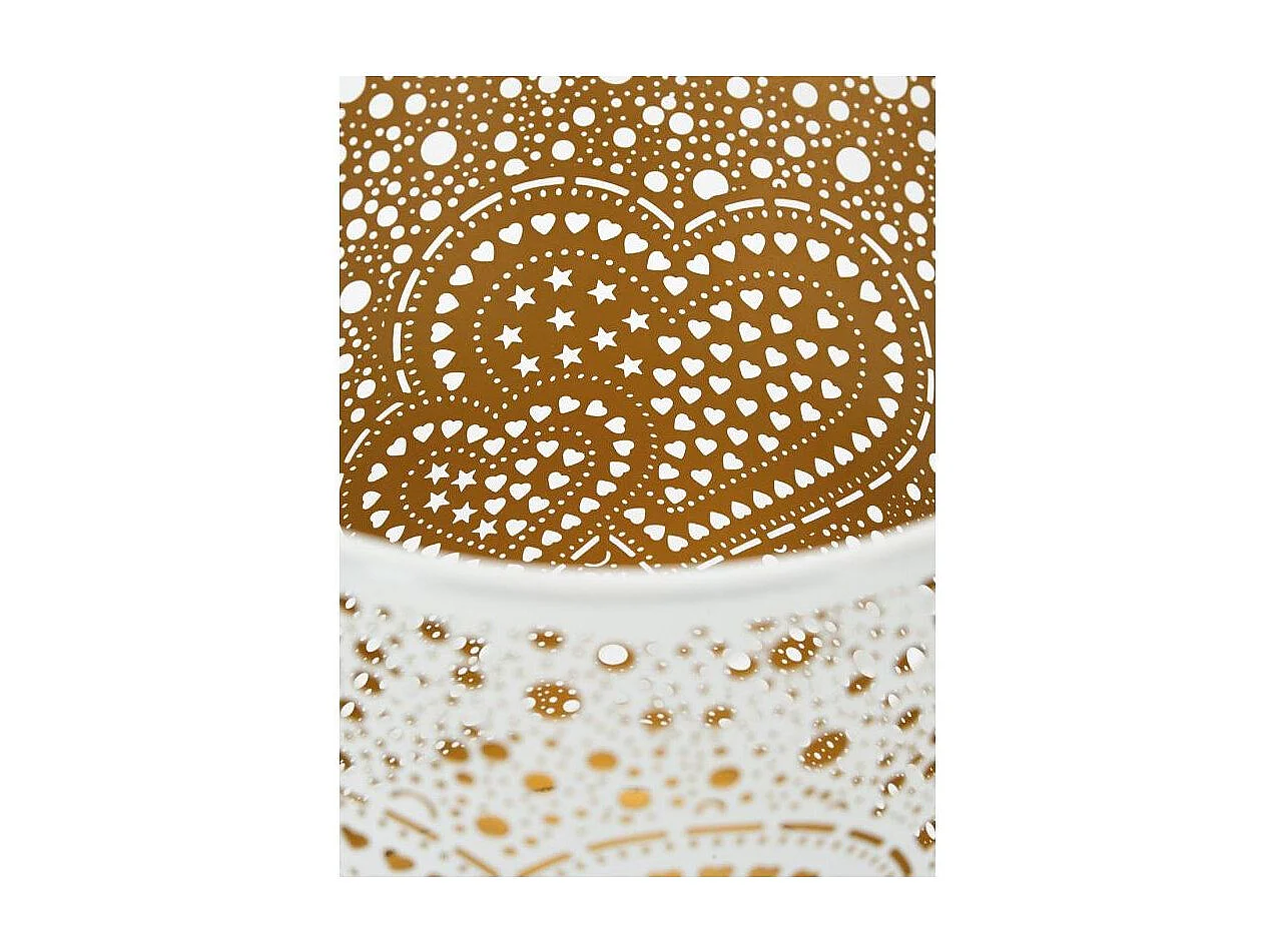 Photophore en métal laqué blanc Coeur lot de 3 Rondes