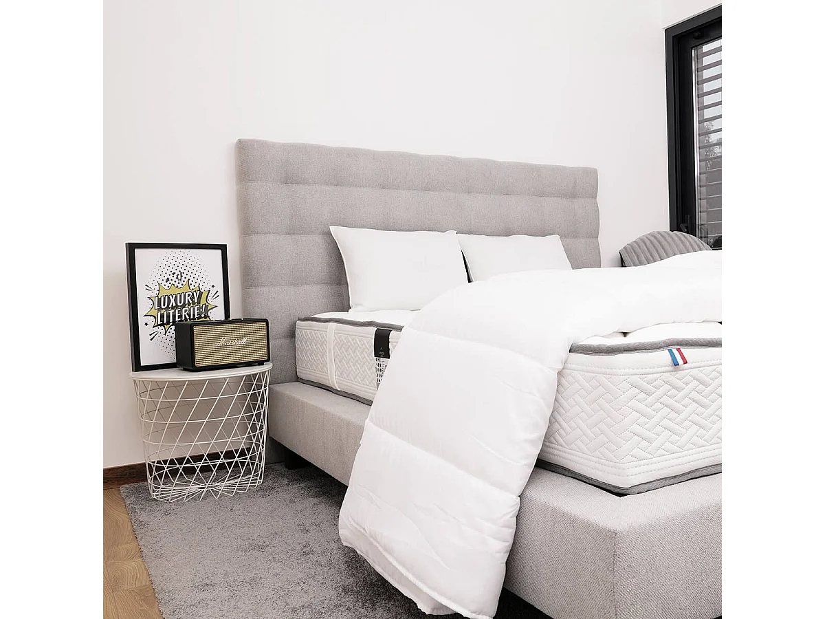 IMPERIALE - Tête de lit Capitonnée 160x122 Tissu qualité supérieure Gris