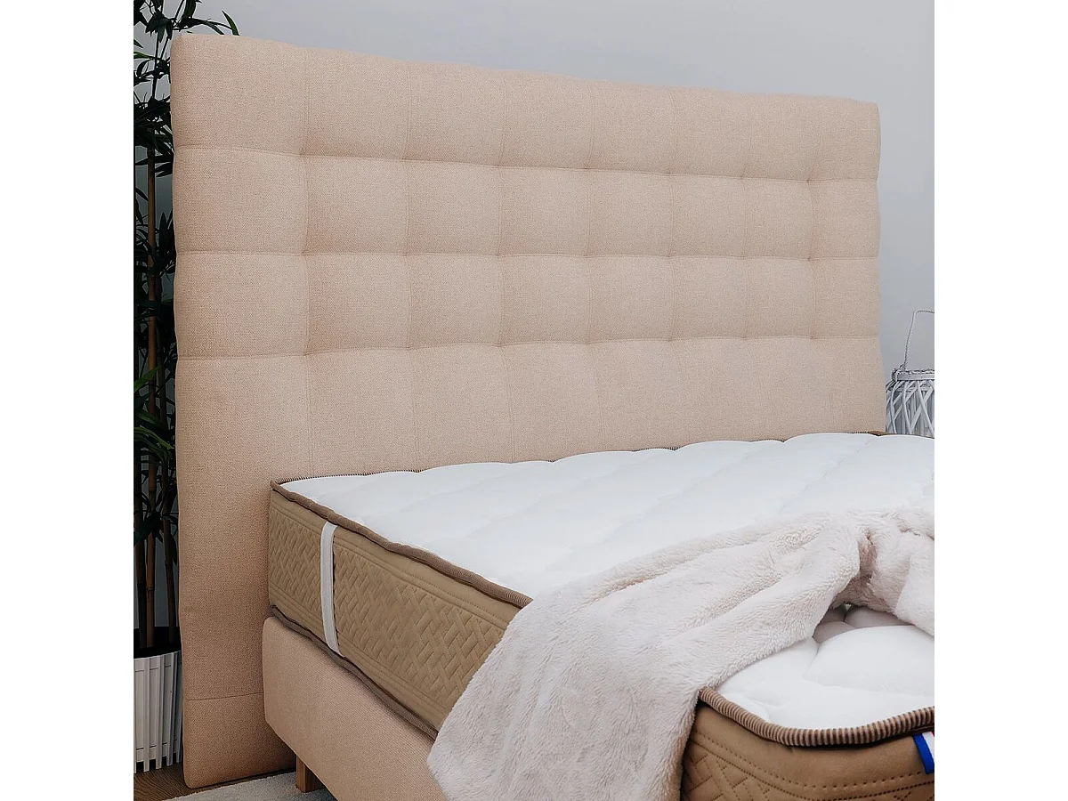 IMPERIALE - Tête de lit Capitonnée 90x105 Tissu qualité supérieure Beige