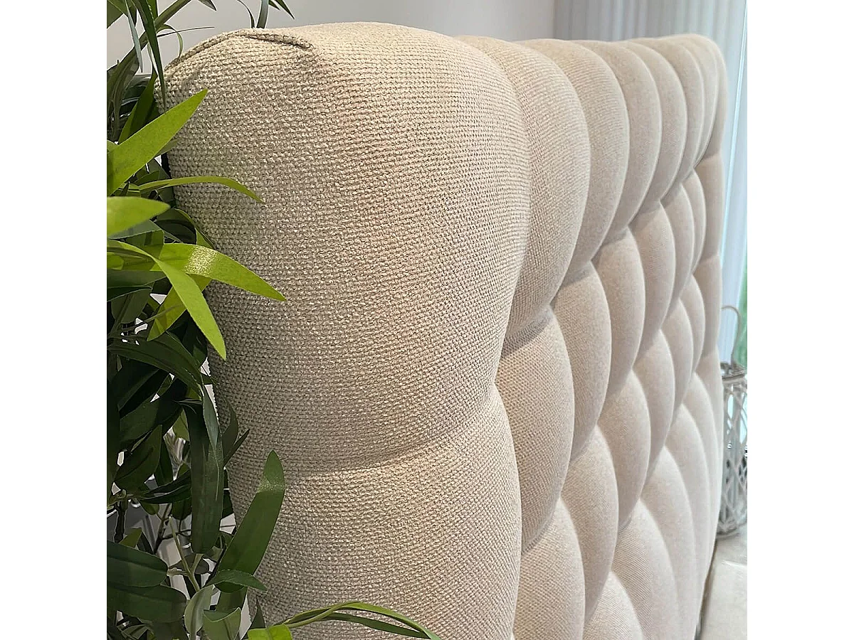 IMPERIALE - Tête de lit Capitonnée 160x122 Tissu qualité supérieure Beige