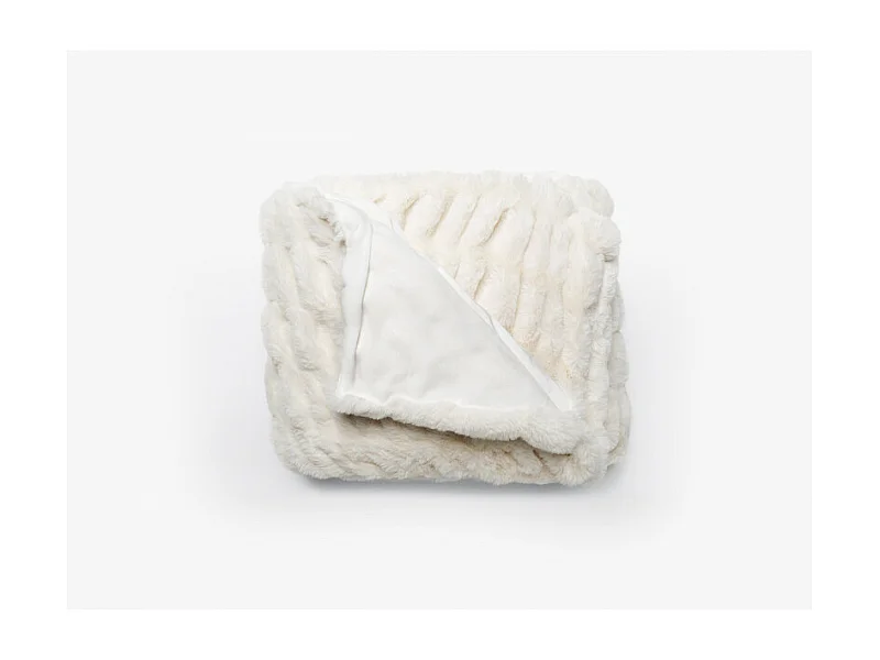 Maxi plaid en fausse fourrure - Zibeline - 150 x 200 cm - Neige