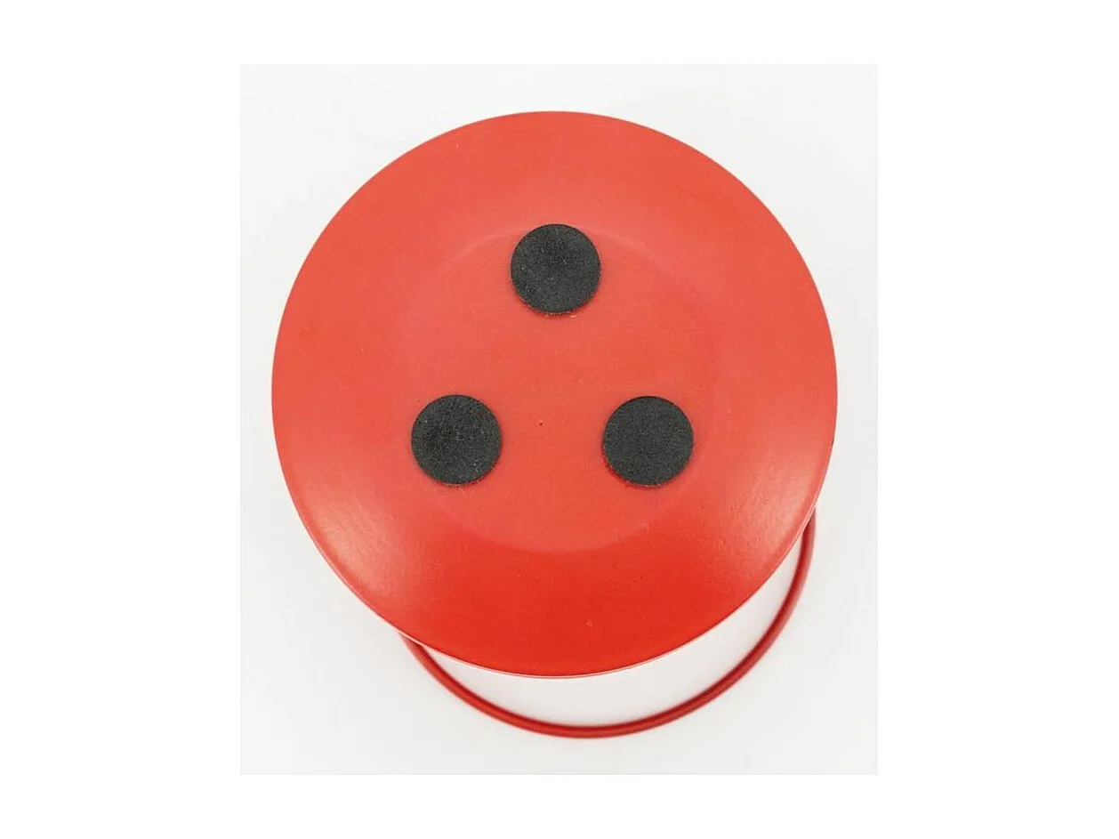 Photophore en métal laqué rouge Boule