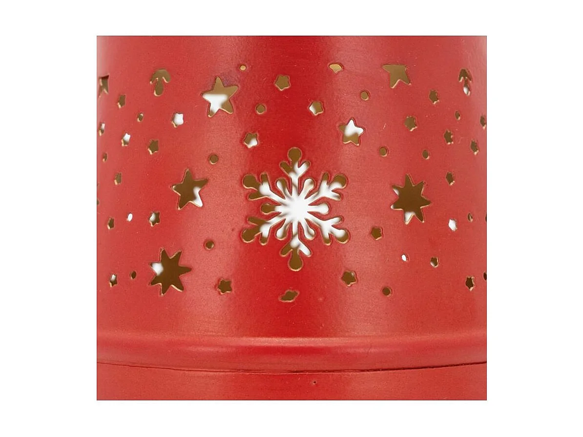 Photophore en métal laqué rouge Boule