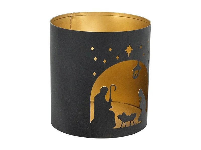 Photophore en métal Crèche Nativité