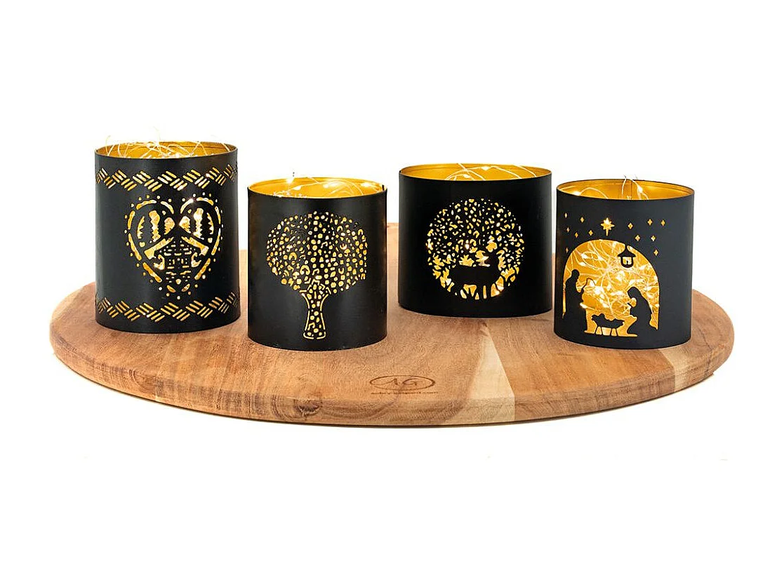 Photophore en métal Crèche Nativité